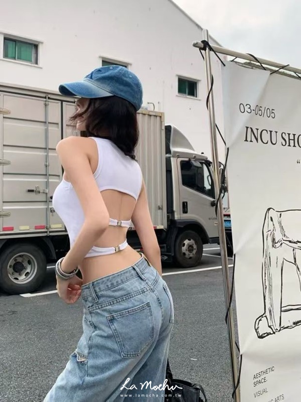 圓領鐵扣美背BRA背心